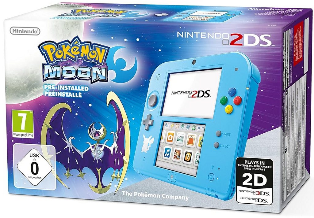 Nintendo 2DS Konsole - Pokemon Mond - Hellblau