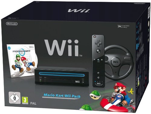 Wii Konsole - Mario Kart Pack - Schwarz