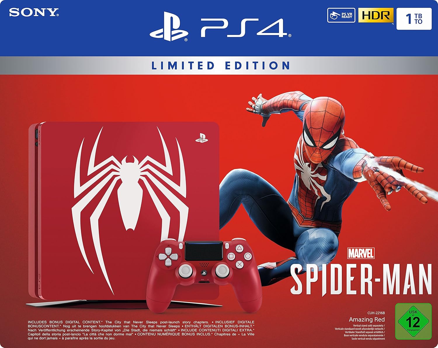 PS4 Slim Konsole 1TB - Spider-Man Limited Edition