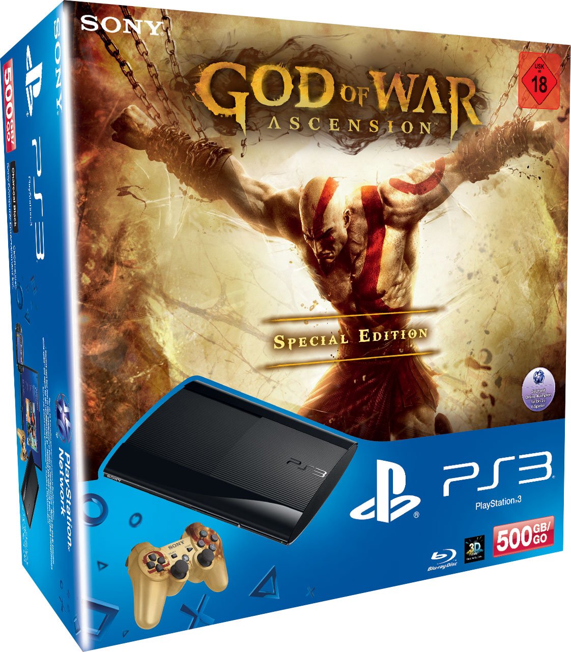 PS3 Konsole Super Slim 500GB (God of War Ascension Edition)
