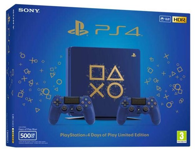 PS4 Slim Konsole 500GB - Days of Play Limited Edition