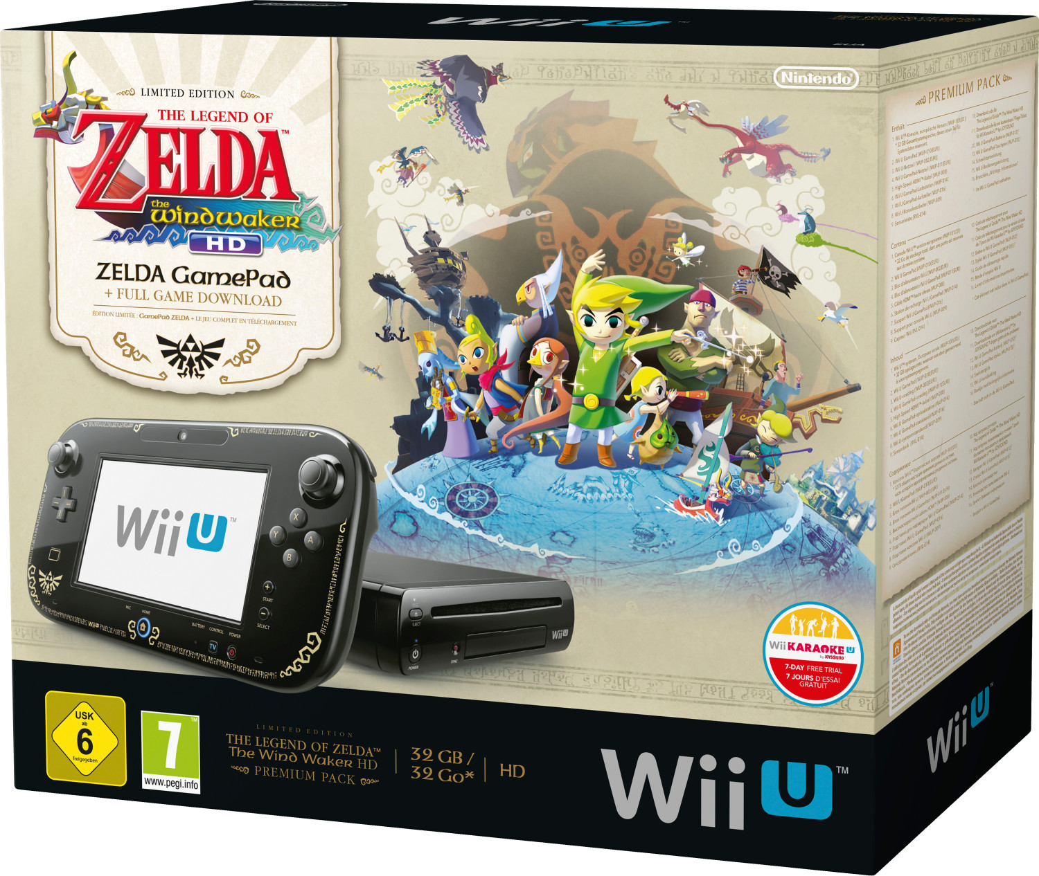 Nintendo Wii U Konsole - The Legend of Zelda - The Wind Waker HD Premium Pack - 32GB - Schwarz
