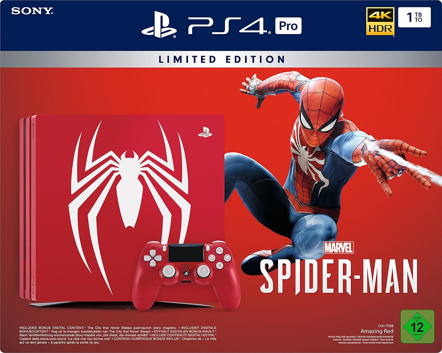 PS4 Pro Konsole 1TB - Spider-Man Limited Edition