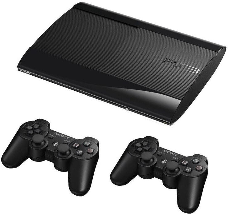 PS3 Konsole Super Slim 500GB (inkl. 2x Controller) - Schwarz