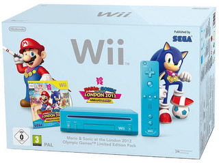 Wii Konsole - Mario & Sonic Pack - Blau